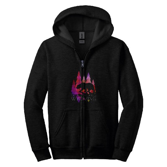 Bear Pet Jackson Hole Wyoming Bear and Trees Jackson Hole Zip Hoodies