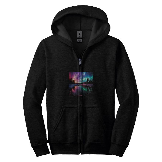 Minnesota Northern Lights Family Camping Trip 2024 1 Zip Hoodies