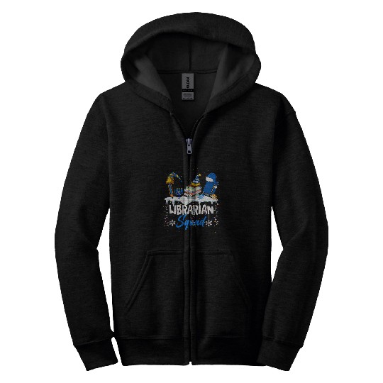 Librarian Job Squad Hanukkah Santa Elf Librarian Tools Lover Zip Hoodies