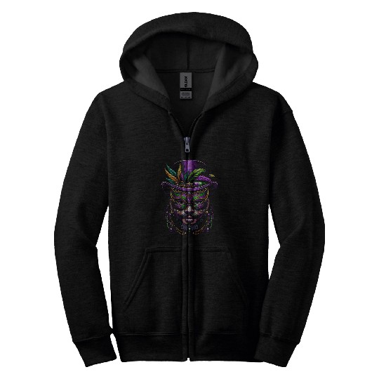 Mardi Gras Priest Top Hat New Orleans Witch Doctor Voodoo Zip Hoodies