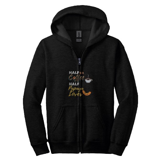 Coffee Fun Half Coffee Half Papaya Lover Zip Hoodies