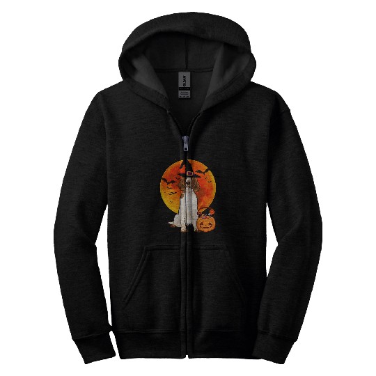 Dog Halloween Welsh Springer Spaniel Jack O Lantern Pumpkin Zip Hoodies