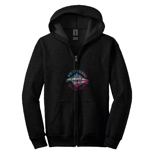 Surf Life Jaws Amity Island New englands Surf Shop Since Zip Hoodies