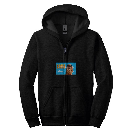 8Bit Game Over Cavalier King Charles Brown Zip Hoodies