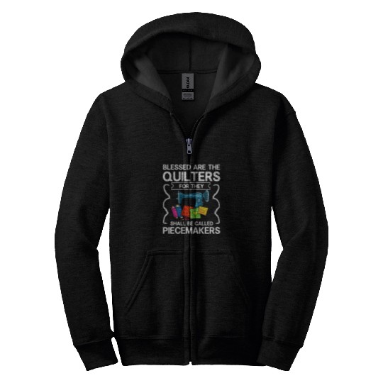 Sewing Machine Patchwork Quilt Quilter Zip Hoodies