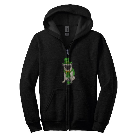 Beer Fun Pug St Patrick s Day Drinking Beer Funny Dog Bar Zip Hoodies