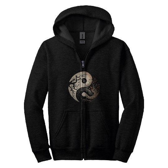 tree of life yin yang tattoo art s Zip Hoodies