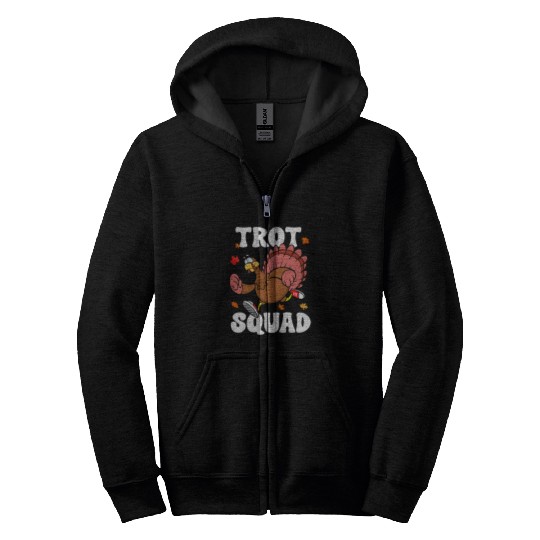 Thanksgiving Turkey Trot Squad Turkey 5k Running Race Zip Hoodies
