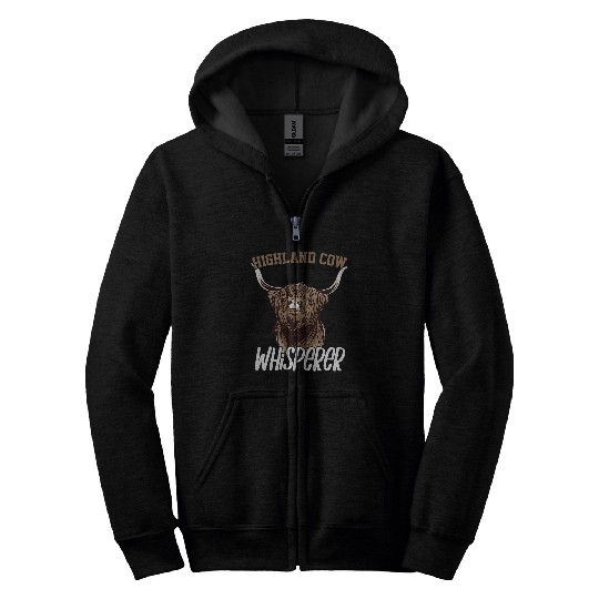 Cow Lover Scottish Highland Cattle Highland Cow Zip Hoodies