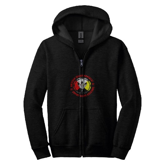 American Indian Movement Support Native Resistance Zip Hoodies