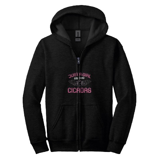 Just A Girl Who Loves Cicadas Quote for Cicada Lover Women 21 Zip Hoodies