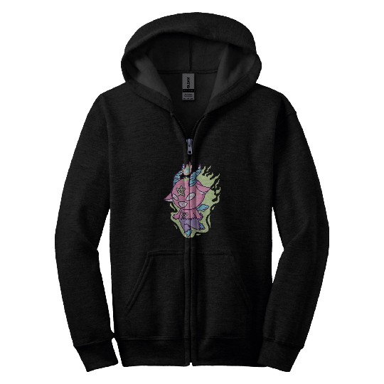 Cute Kawaii Baphomet Satanic Pastel Goth Emo Aesthetic Zip Hoodies