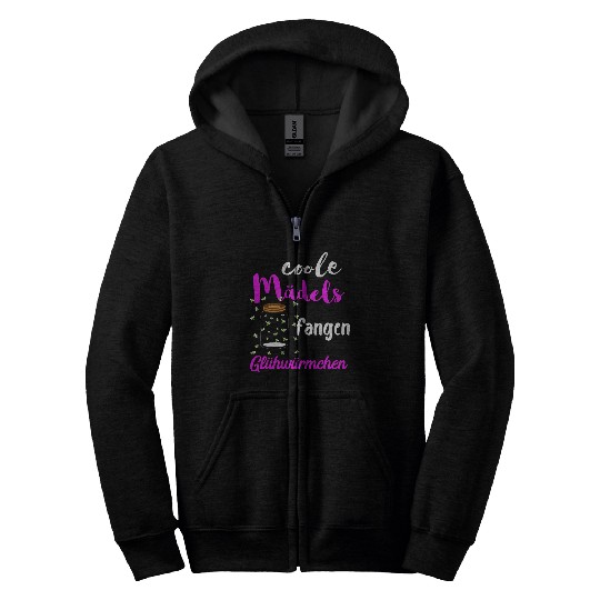 Cool girls catch fireflies glass container light beetle Zip Hoodies
