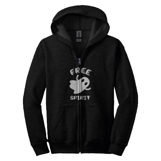 Lacrosse Gift frees Spirit Cute ghosts Spider Webs Funny Halloween Zip Hoodies