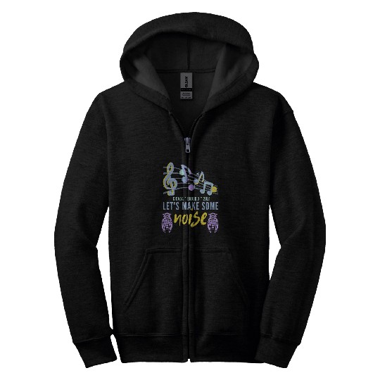 Cicada Lets Make Some Noise Brood X Funny Music Note 2 Zip Hoodies