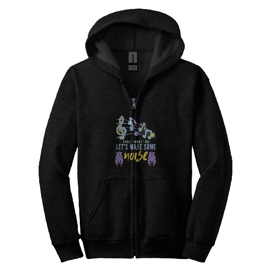 Cicada Lets Make Some Noise Brood X Funny Music Note 2 Zip Hoodies