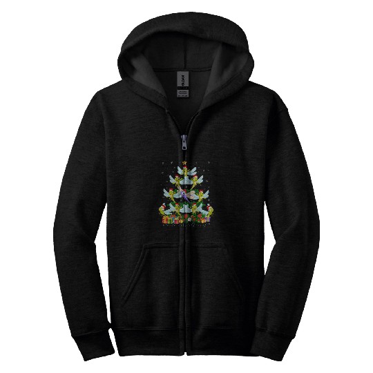 Cool xmass Outfit for Dragonfly Lovers Ugly Christmas Sweater Zip Hoodies