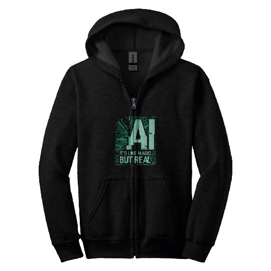 Artificial Intelligence AI Machine Learning Robotic Engineer Zip Hoodies