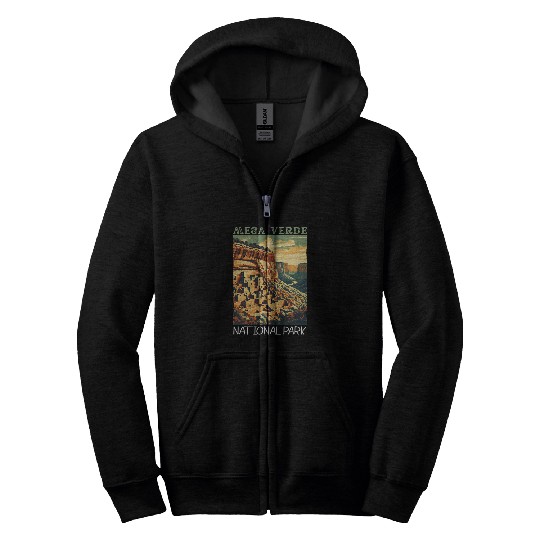 vintages Mesa Verde National Park Hiking Camping Vacation Zip Hoodies