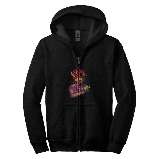 80s Cassette Tape Vibe 1980s Electronic Dance Music Retro Zip Hoodies