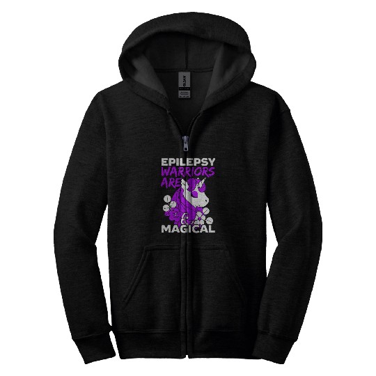 Epilepsy Warriors Are Magical Unicorns Epilepsy Awareness Zip Hoodies