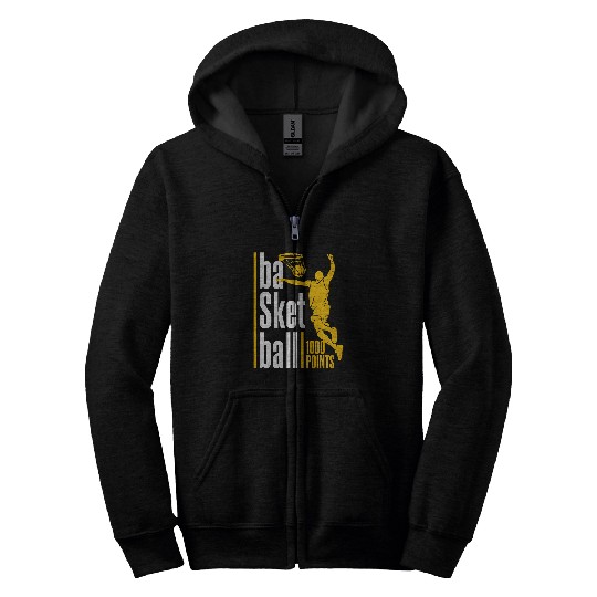 1000 Points Basketball Scorer High School Basketball Player 2 Zip Hoodies