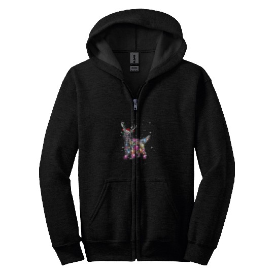 Christmas Lights English Setter Dog Zip Hoodies