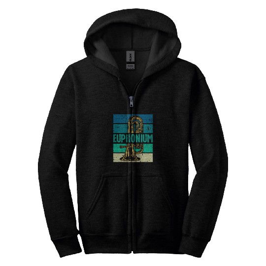 Euphonium Marching Band Brass Instrument Euphonium Player 1 Zip Hoodies