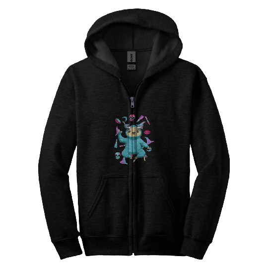 Sloth Pet Pastel Goth Baphomet Sloth An Aesthetic Demon Zip Hoodies