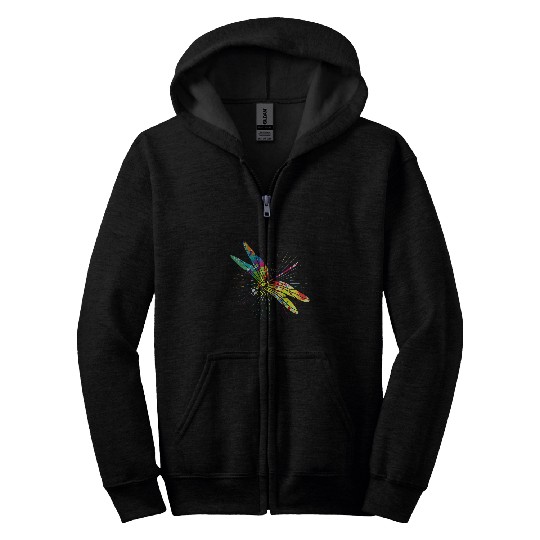 Insect Bug Entomology Colorful Dragonfly Zip Hoodies