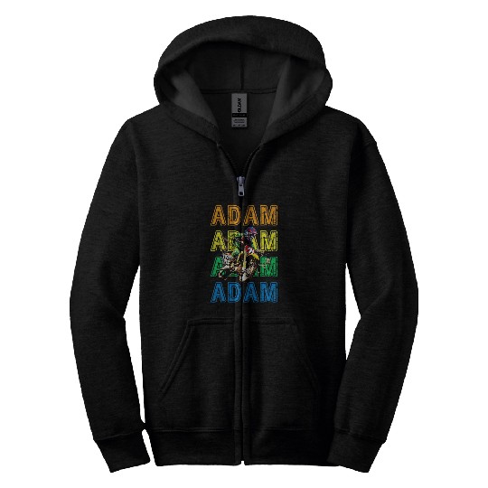 Adam Motocross Hobbyist Custom Name Zip Hoodies
