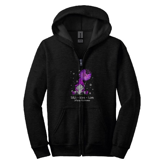 Faith Hope Love Gnome Purple Sunflower Epilepsy Awareness Zip Hoodies
