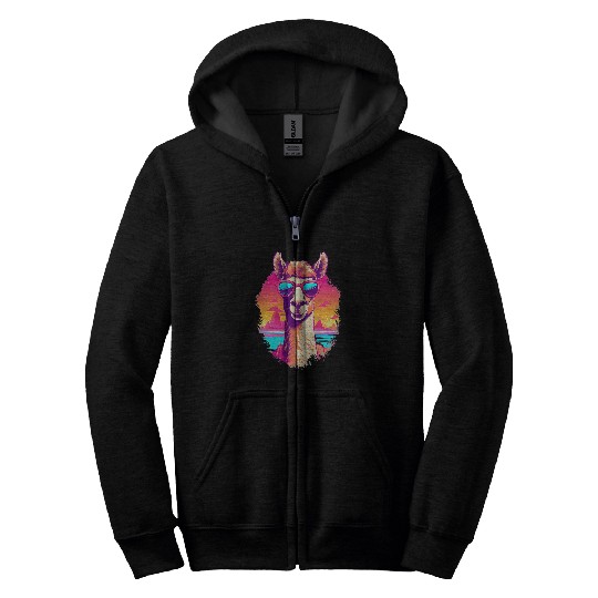 Cool Climbing Alpaca in Sun Alpacatude Design for Men Zip Hoodies