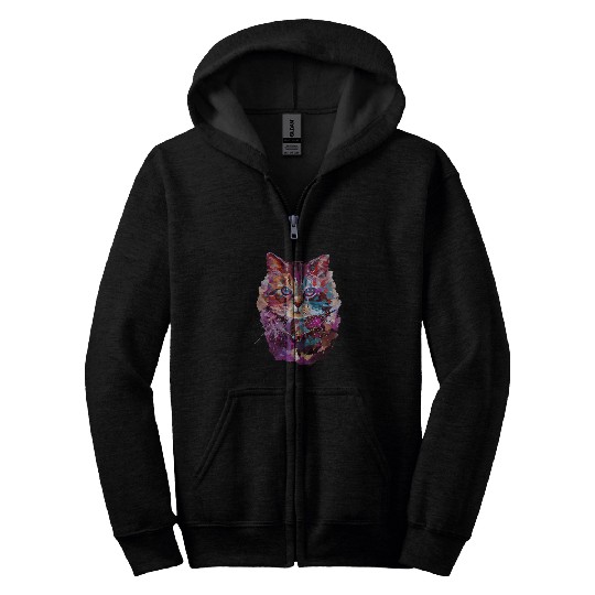 Cute Maine Coon Cat Lovers Zip Hoodies