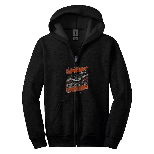 Dirt Track Racing Dirt Car Sprint Car Racing Racetrack Race Zip Hoodies