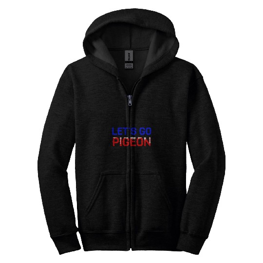 Funny Lets Go Pigeon   Bird Poops Politics Biden Meme Zip Hoodies
