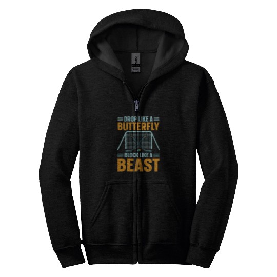 Drop Like A Butterfly Block Like A Beast Ice Hockey 26 Zip Hoodies