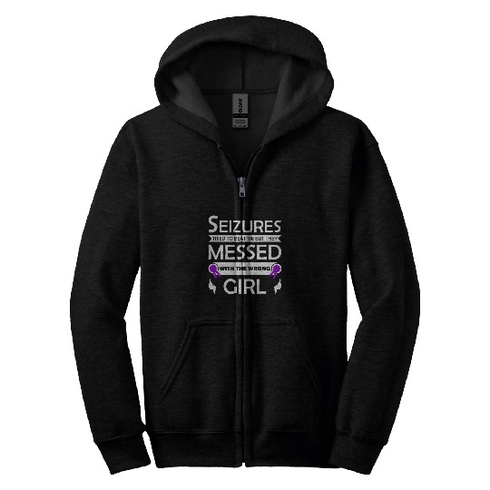 Epilepsy Seizure Awareness Epileptic Disorder Purple Ribbon Zip Hoodies