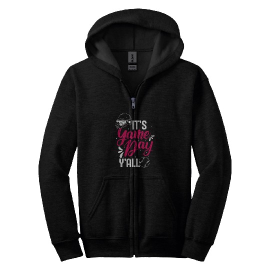 Funny Softball Graphic Women Girls Softball Game Day 1 Zip Hoodies