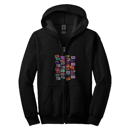 80s Fashion Cassette Tape Music DJ Zip Hoodies