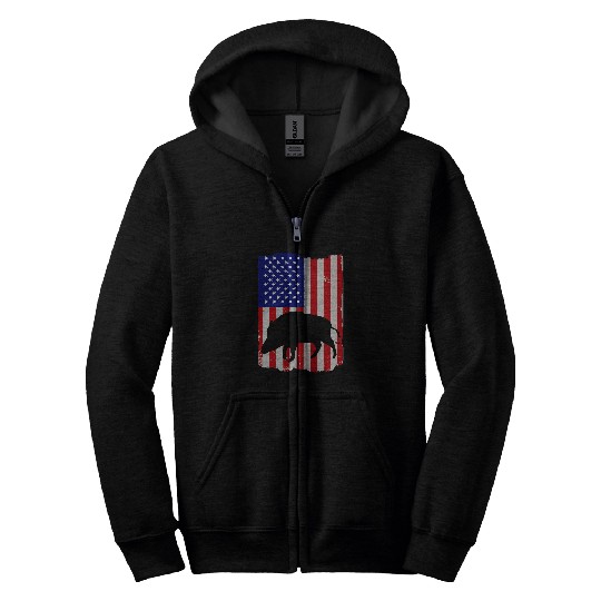 Hog Removal Technician Boar Hunting Wild vintages Pig US Flag 22 Zip Hoodies