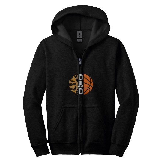 Cheer Basketball Cheerleading Dad Game Day Basketball Zip Hoodies