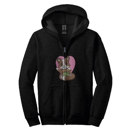 Mochi Drink Australian Shepherd Kawaii Milk Tea And Dog Love Zip Hoodies