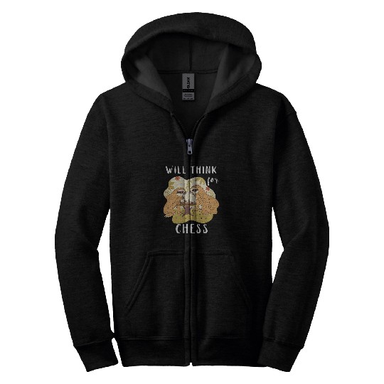 Sloth Pet Chess Sloth Playing Chess Board Game Chess Player Chess Club Zip Hoodies