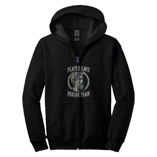 Platos Cave Rescue Team Funny Philosophy Theory Greek Zip Hoodies