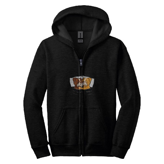 English Bulldog Valentines Day Couples English Bulldog Mom Zip Hoodies