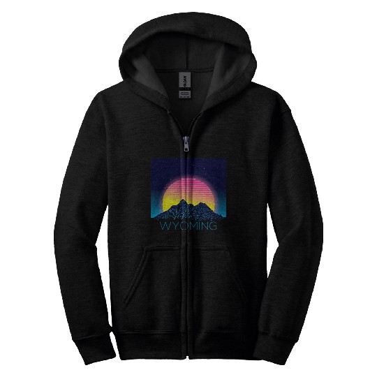 Wyoming Mountains Pride Nature Hiking Camping Outdoors Zip Hoodies