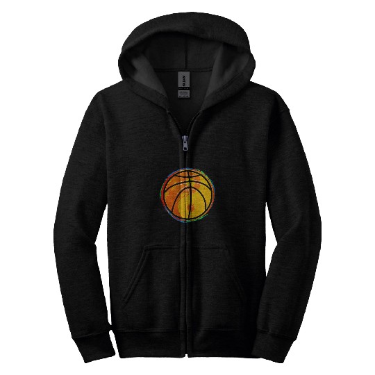 Ball Basketball Player s Yin Yang Graphic Art Basketball Zip Hoodies