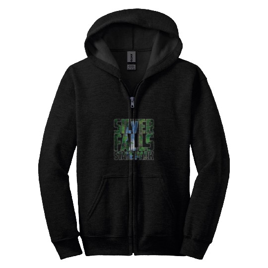 Waterfall Silver Falls State Park Souvenir Oregon Adventure Zip Hoodies