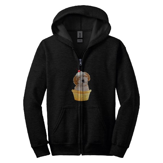 Cupcake Puppy Tibetan Terrier Zip Hoodies